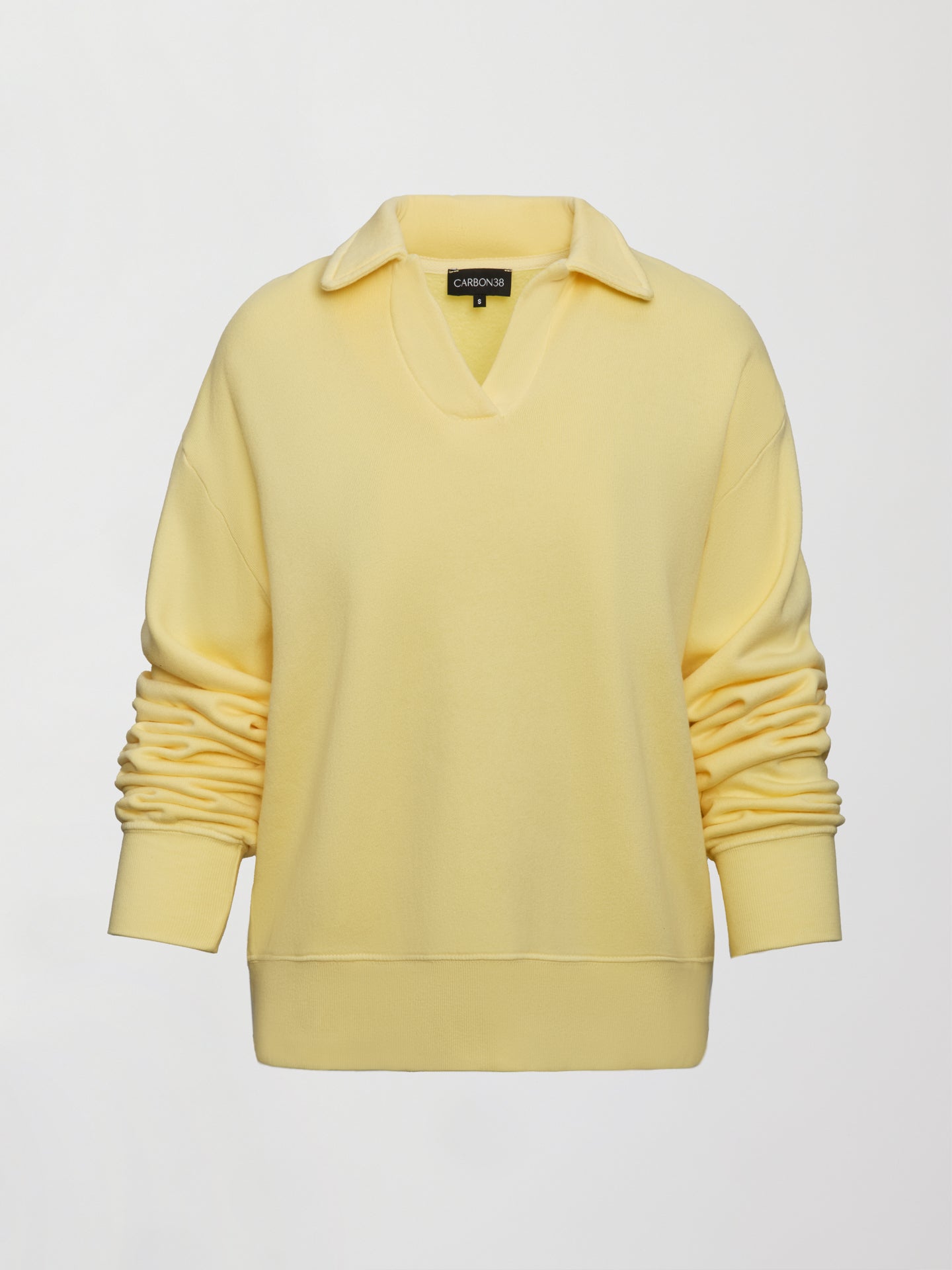 Carbon38 | Johnny Collar Sweatshirt in French Terry - Banana