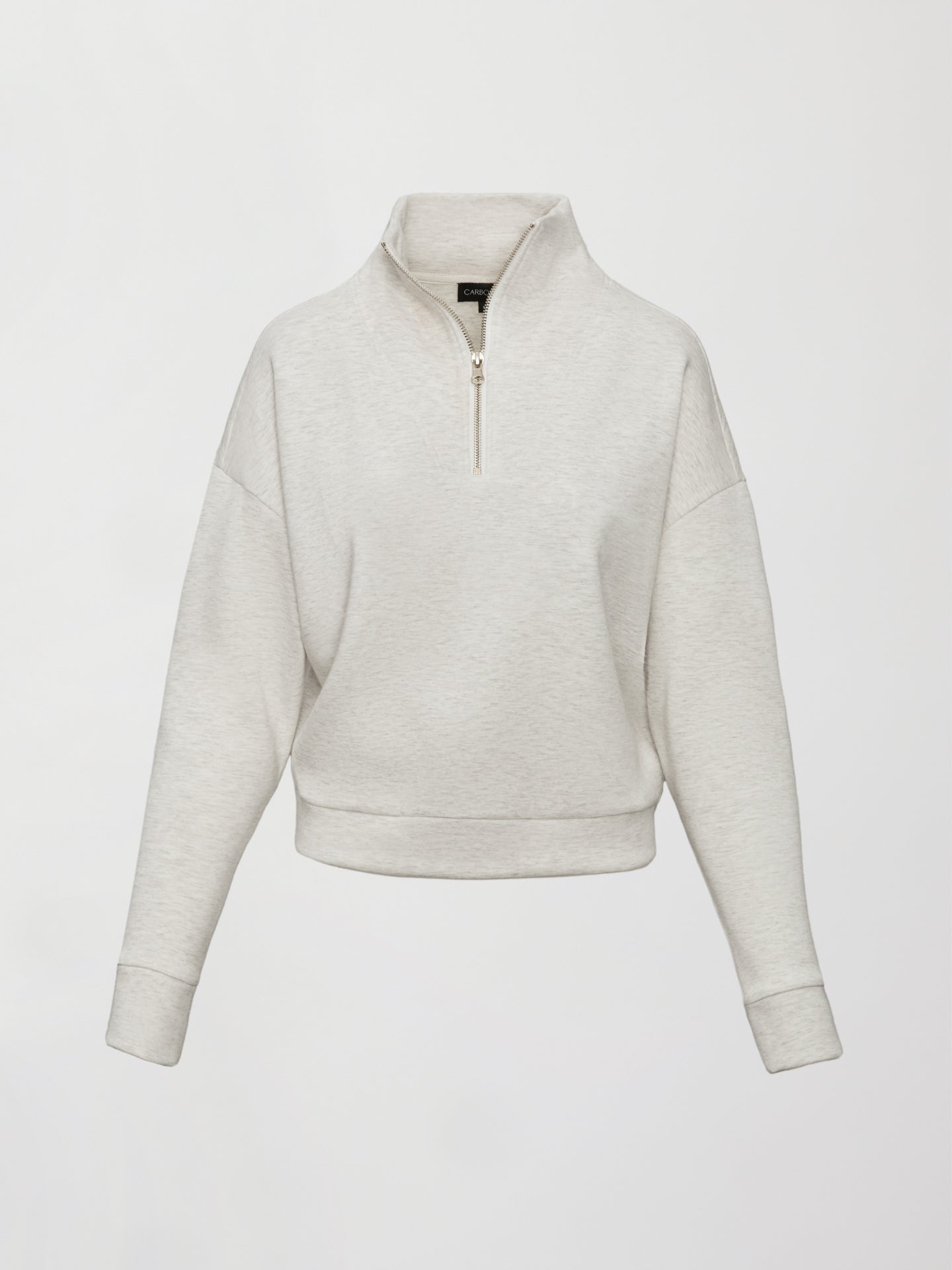 Carbon38 | Half Zip Pullover in Interlock - Moonbeam