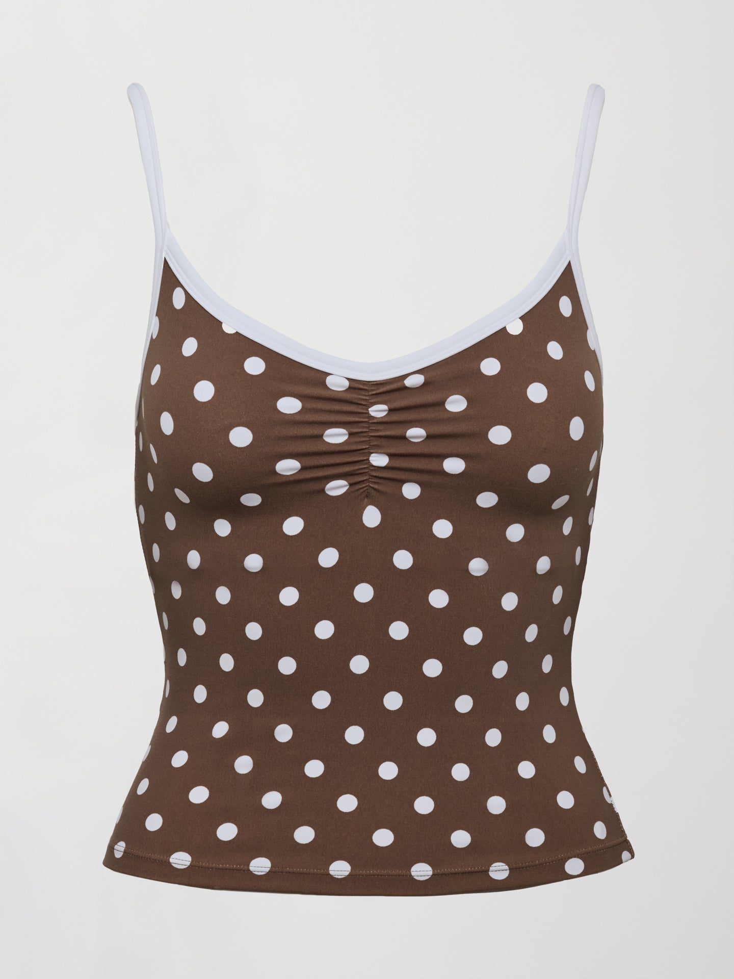 Carbon38 | Polka Dot Ruched Tank in Melt - Carafe/White Polka Dot