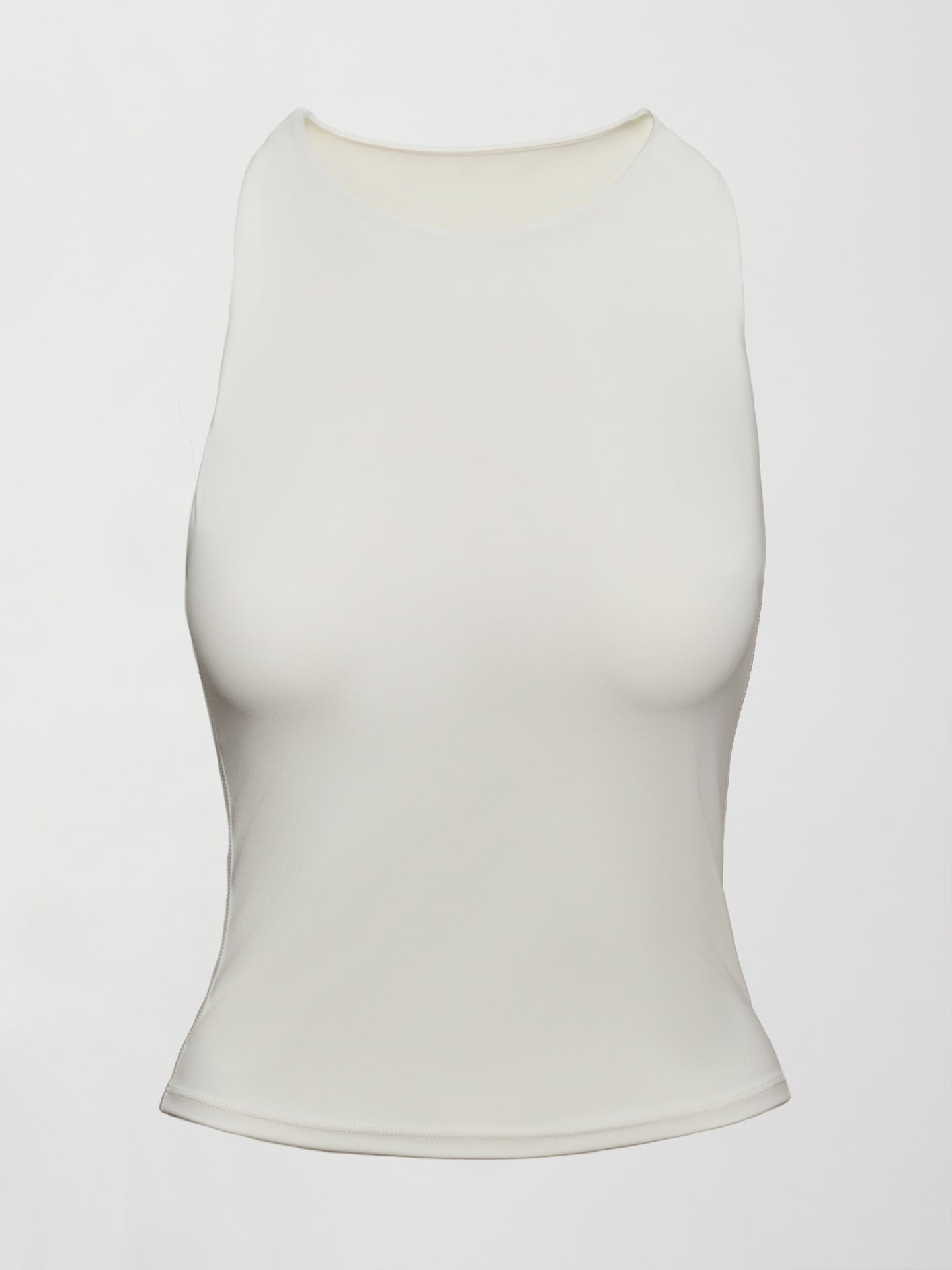 Carbon38 | Racer High Neck Active Tank in Diamond Compression - Cloud Dancer