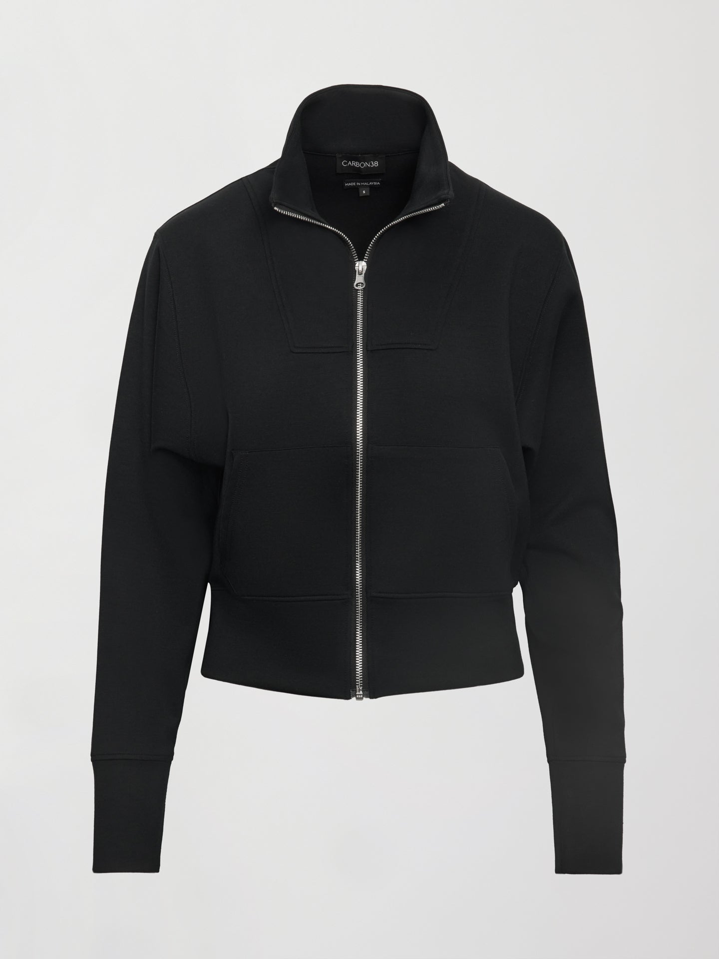 Carbon38 | Full Zip Jacket in Interlock - Black