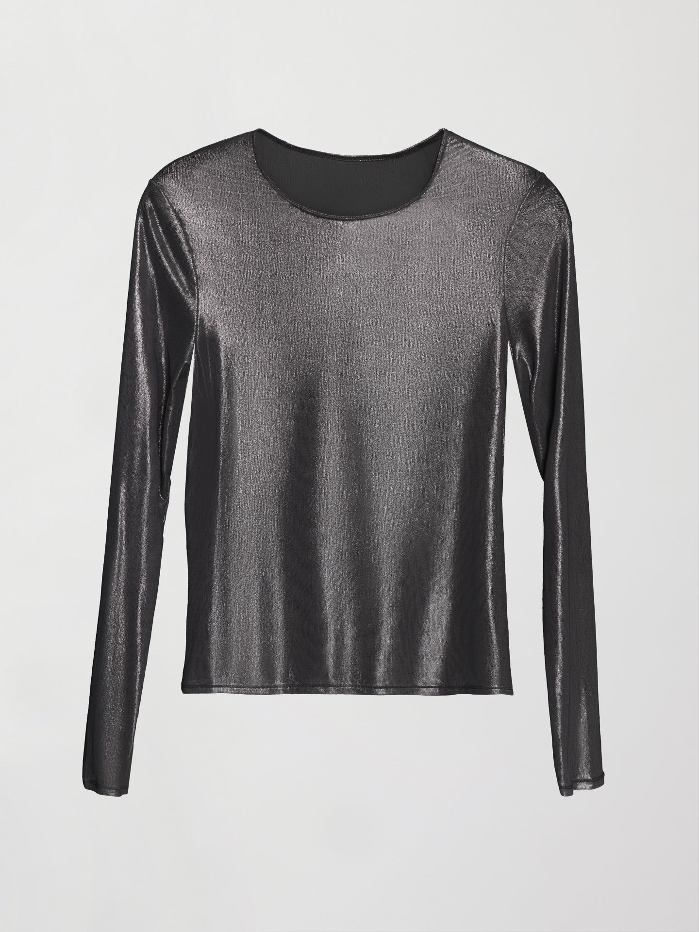 Carbon38 | Silver Mesh Long Sleeve Top - Grey Mesh