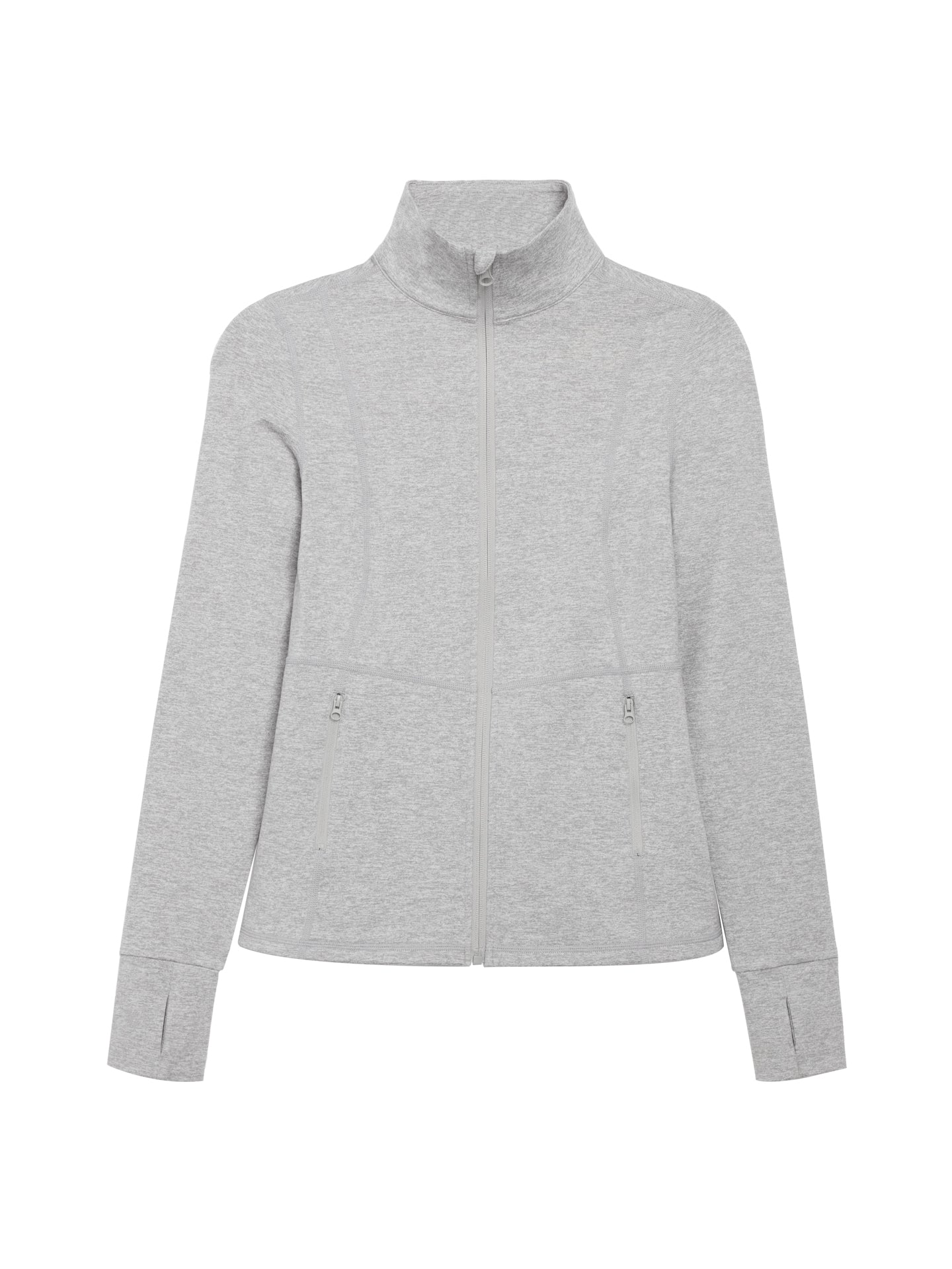 Carbon38 | Zip Long Sleeve Run Top - Silver Heather