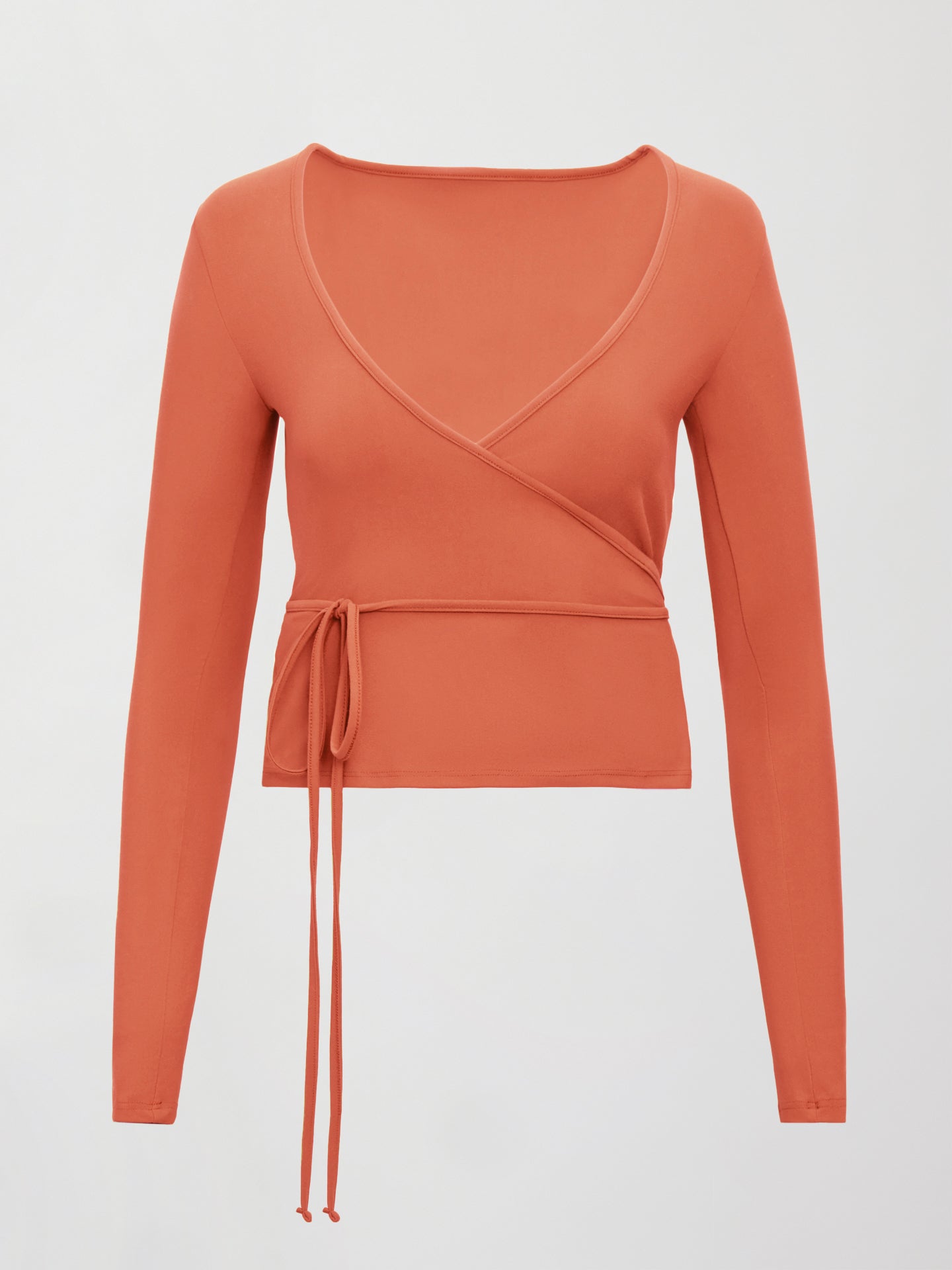 Carbon38 | Long Sleeve Tie Top in Melt - Burnt Sienna