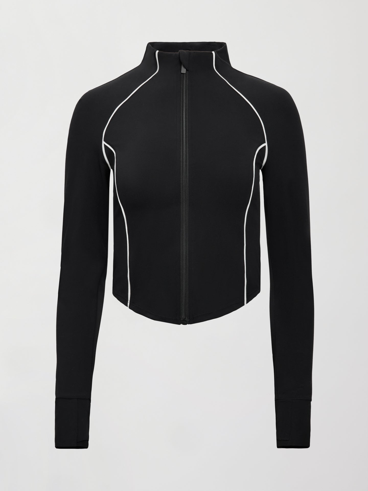 Carbon38 | Colorblock Mock Neck Corset Zip in Melt - Black/Cloud Dancer
