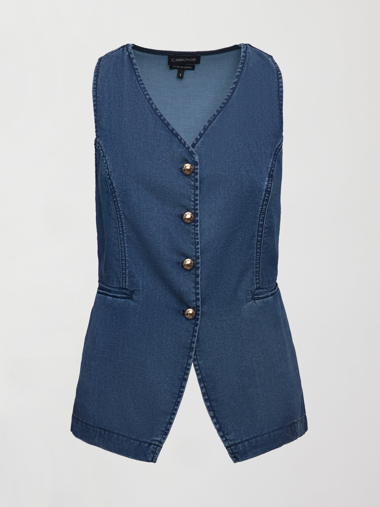 Carbon38 | Chambray Vest - Medium Wash