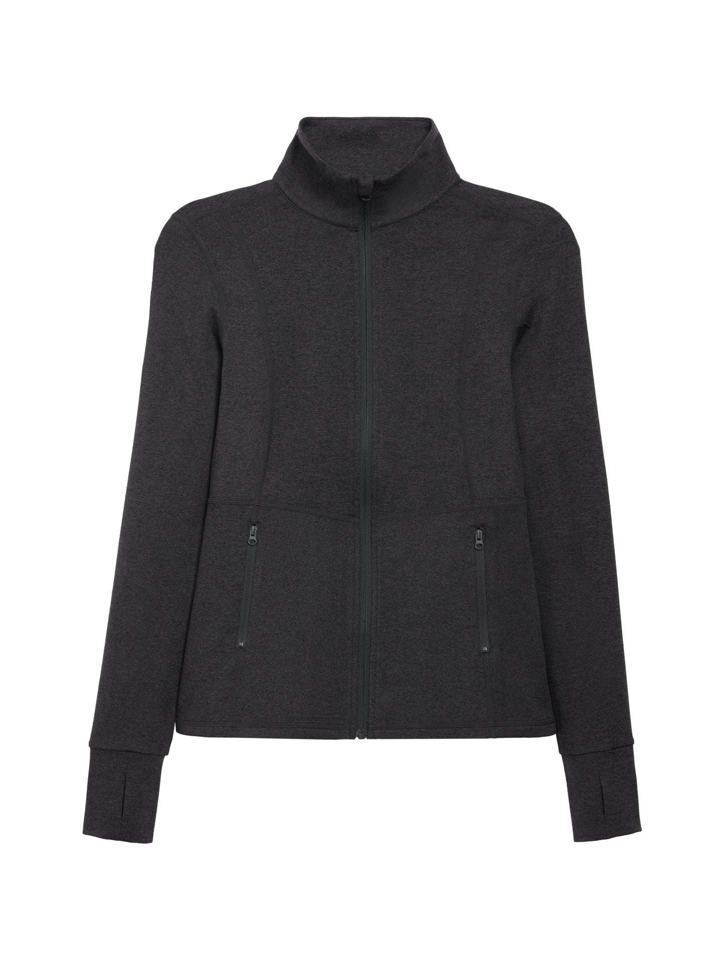 Carbon38 | Zip Long Sleeve Run Top - Charcoal Heather