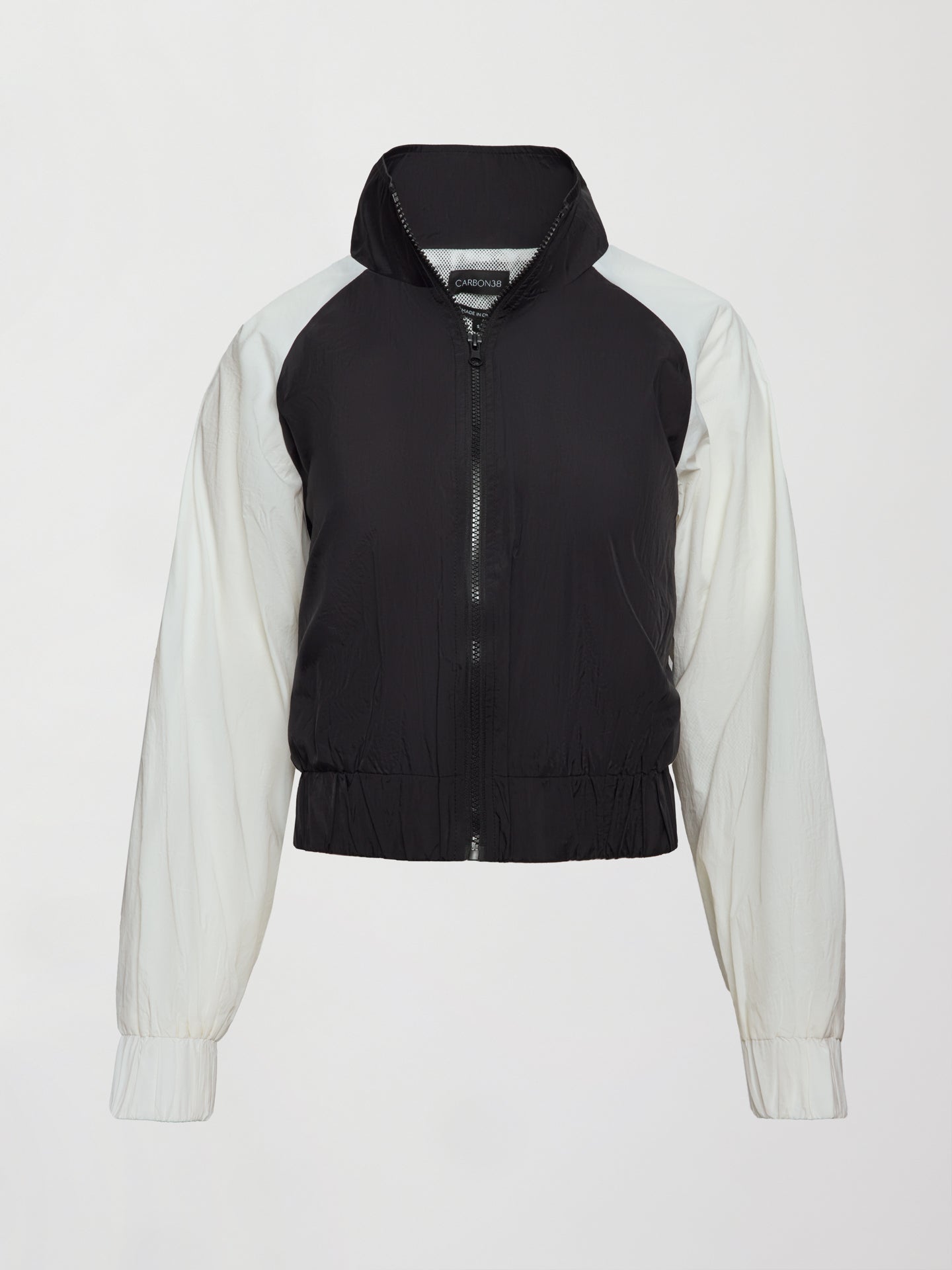 Carbon38 | Colorblock Windbreaker - Black / Cloud Dancer