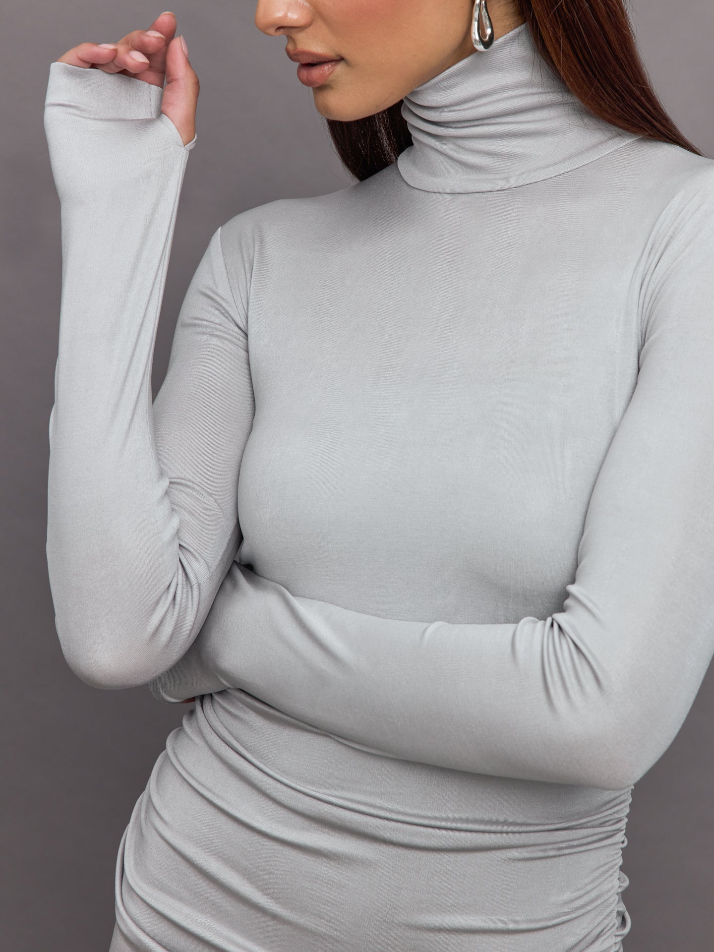 Carbon38 | Long Sleeve Turtleneck Pickleball Dress - Dove