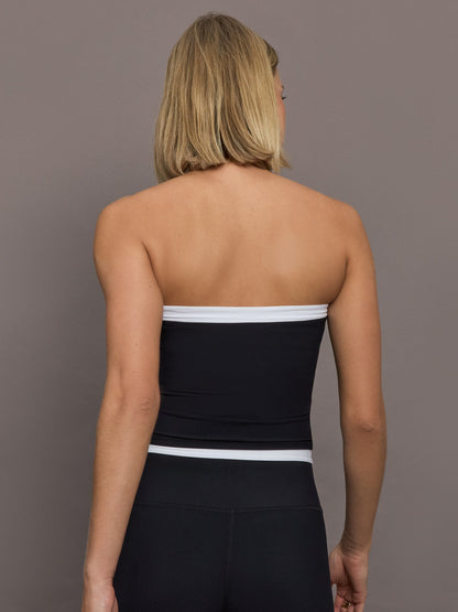 Carbon38 | Colorblock Halter Tank in Melt - Black/White