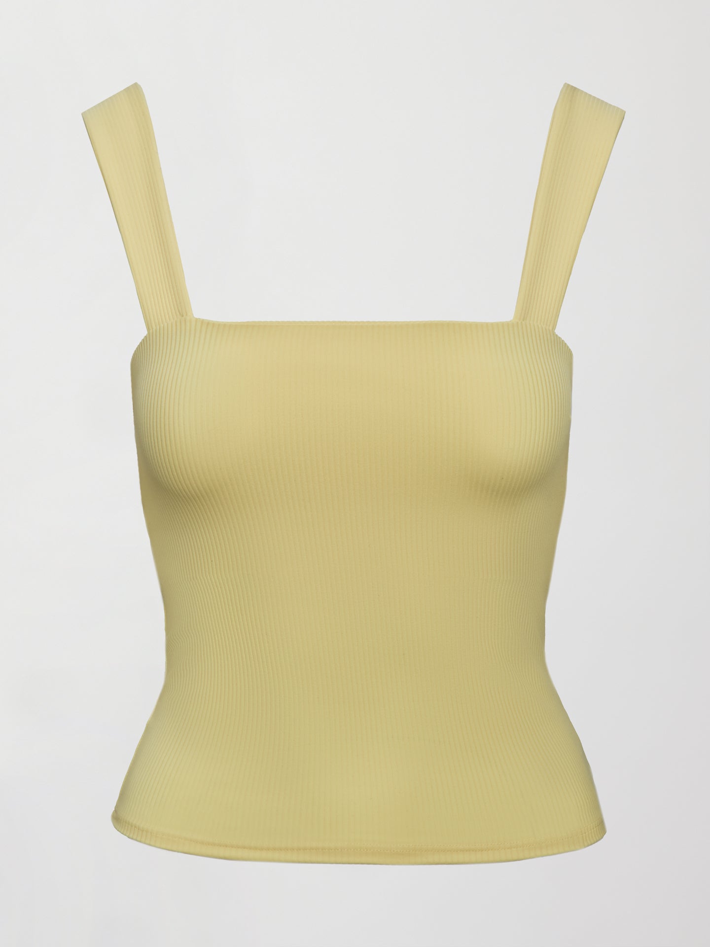 Carbon38 | Square Neck Tank in Ribbed Melt - Banana