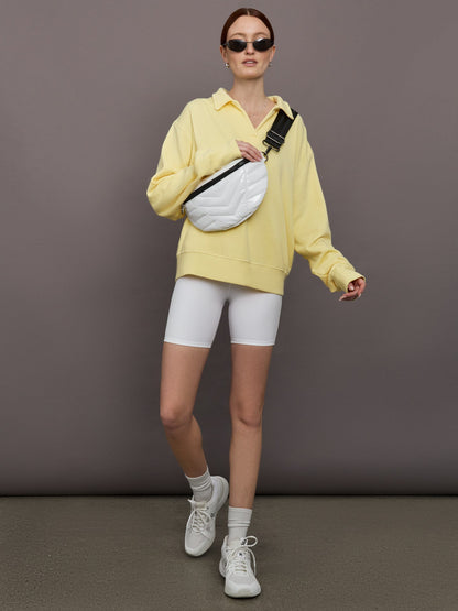 Carbon38 | Johnny Collar Sweatshirt in French Terry - Banana