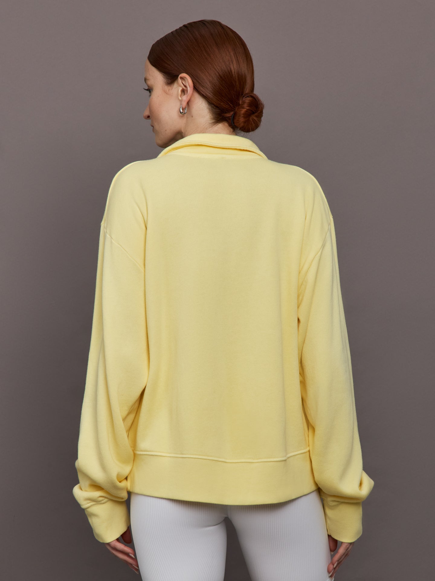 Carbon38 | Johnny Collar Sweatshirt in French Terry - Banana