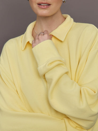 Carbon38 | Johnny Collar Sweatshirt in French Terry - Banana