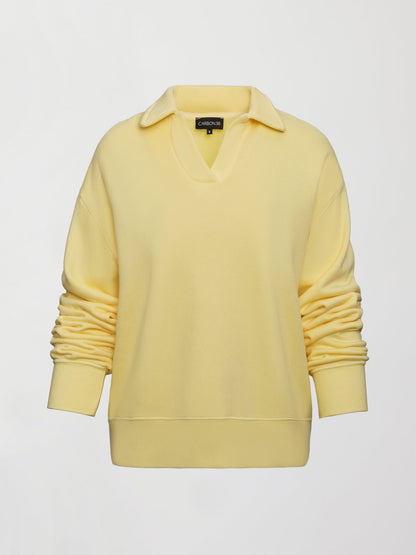 Carbon38 | Johnny Collar Sweatshirt in French Terry - Banana