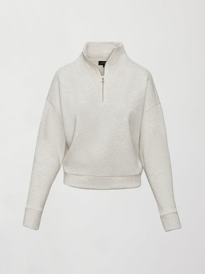 Carbon38 | Half Zip Pullover in Interlock - Moonbeam
