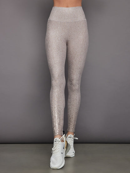 Carbon38 | Foil Legging in Melt - Oatmeal Heather with Rose Gold Foil