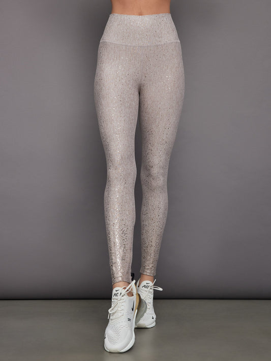 Carbon38 | Foil Legging in Melt - Oatmeal Heather with Rose Gold Foil