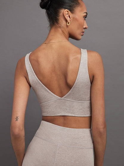 Carbon38 | Wrap Bra in Heather Melt - Heather Oatmeal