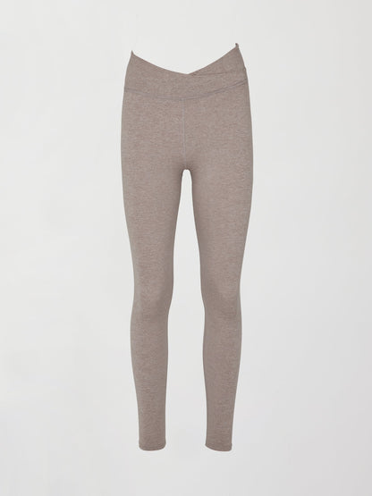 Carbon38 | Wrap Legging in Heather Melt - Heather Oatmeal