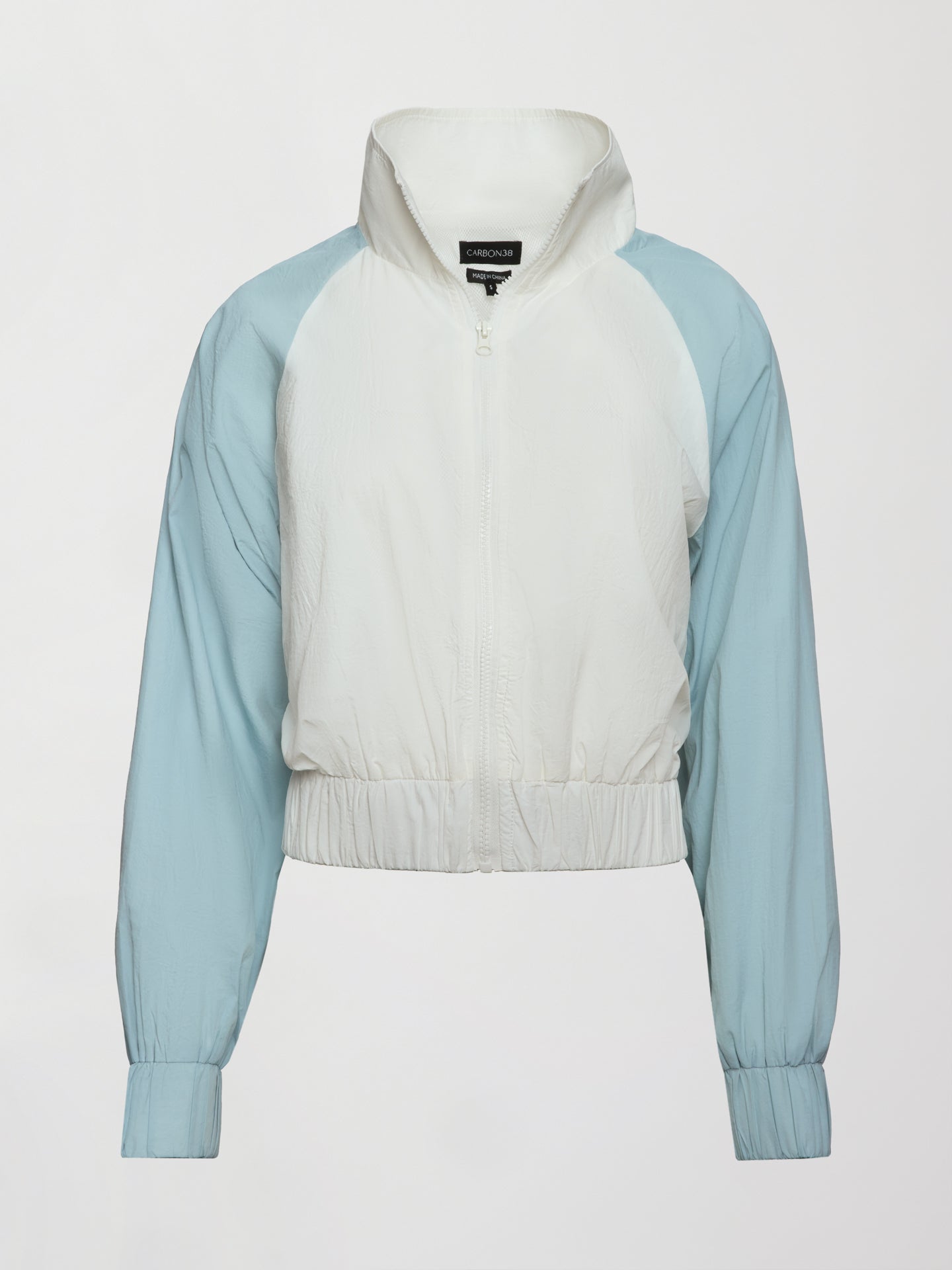 Carbon38 | Colorblock Windbreaker - Cloud Dancer / Sky Blue