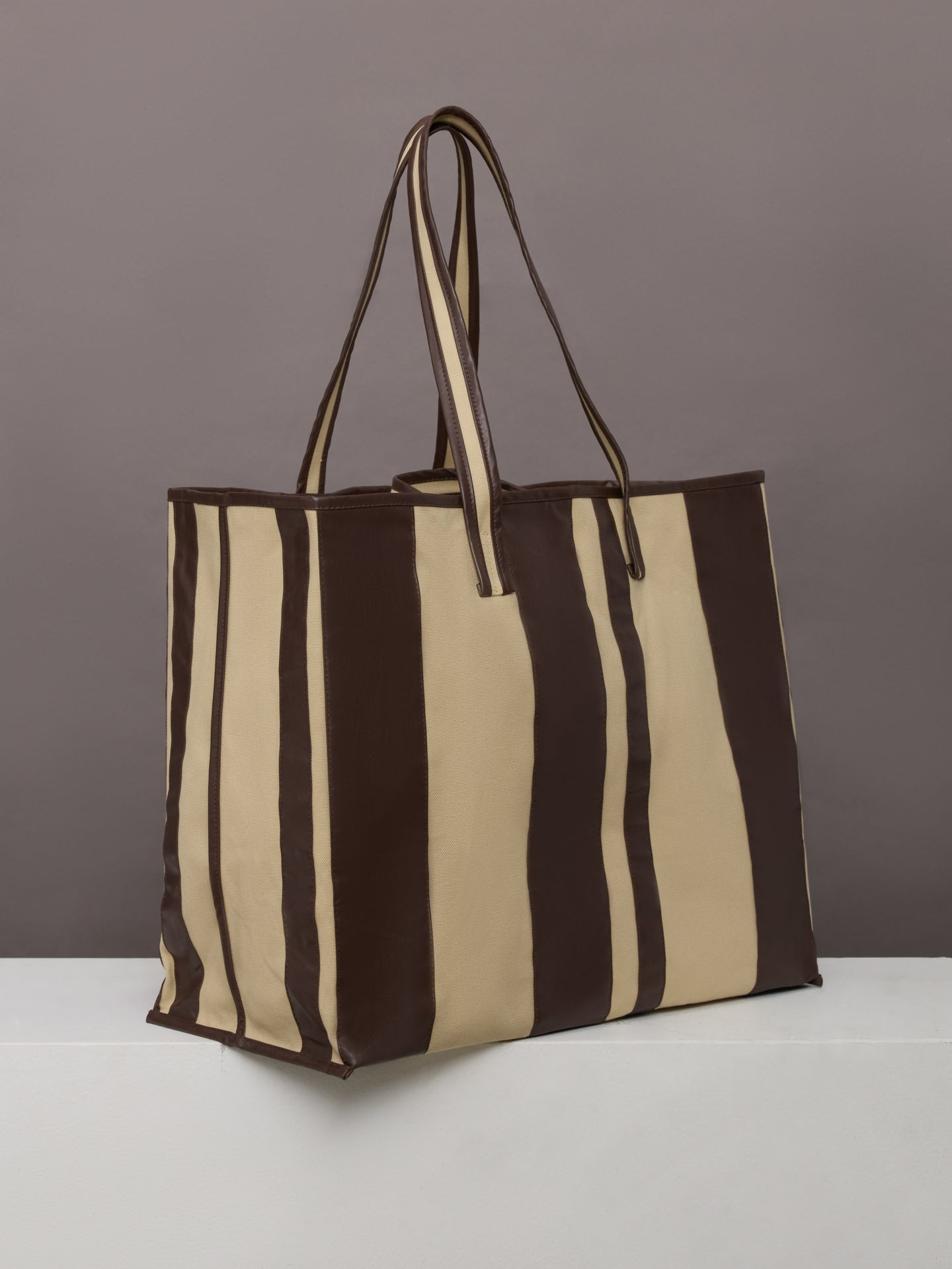 Carbon38 | Tote Striped Canvas - Beige/Oil Multi