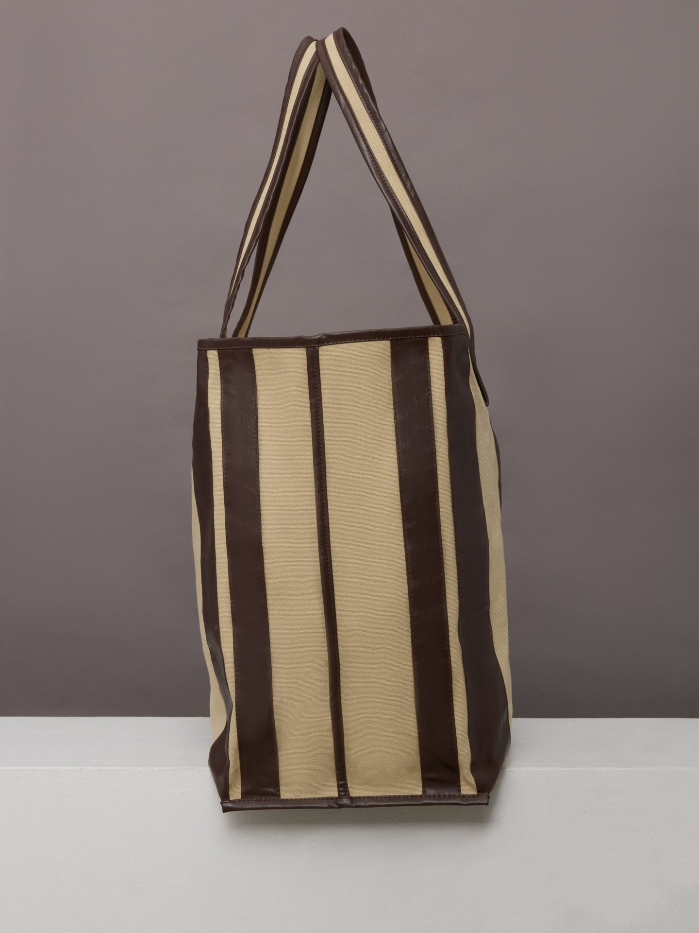 Carbon38 | Tote Striped Canvas - Beige/Oil Multi