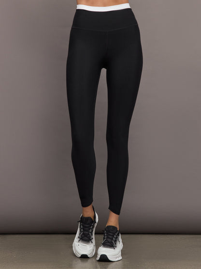 Carbon38 | Contrast Waistband Legging in Melt - Black/White