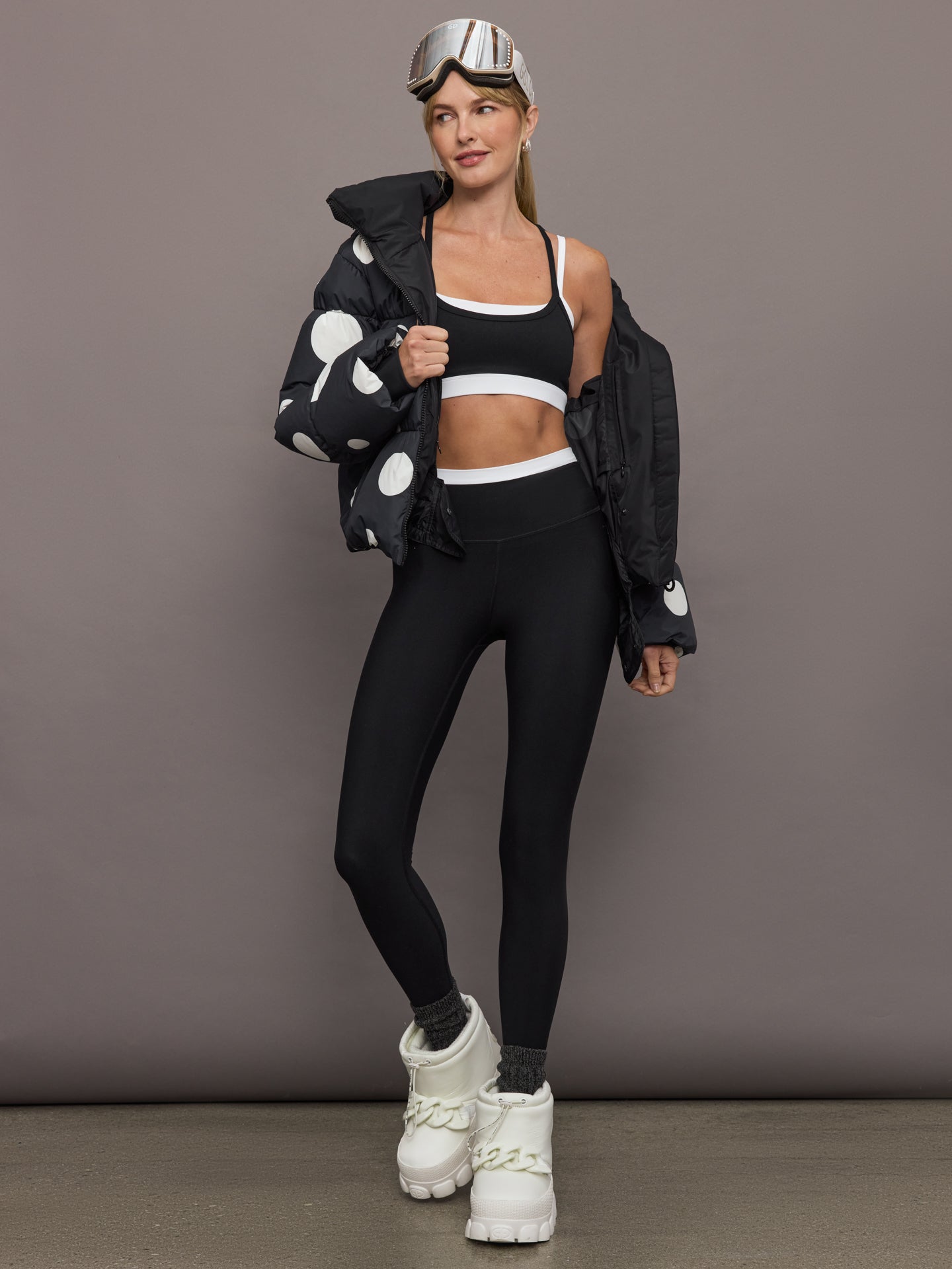 Carbon38 | Contrast Waistband Legging in Melt - Black/White