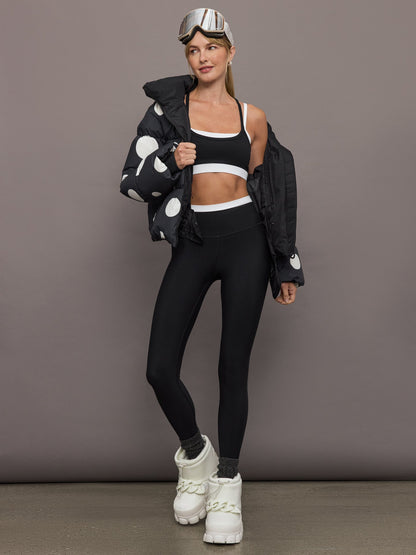 Carbon38 | Contrast Waistband Legging in Melt - Black/White