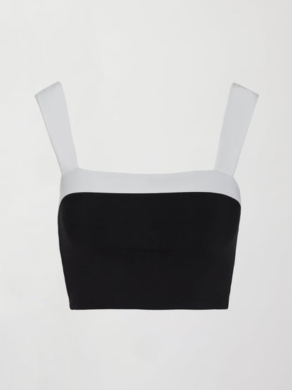Carbon38 | Square Neck Contrast Bra in Melt - Black/White