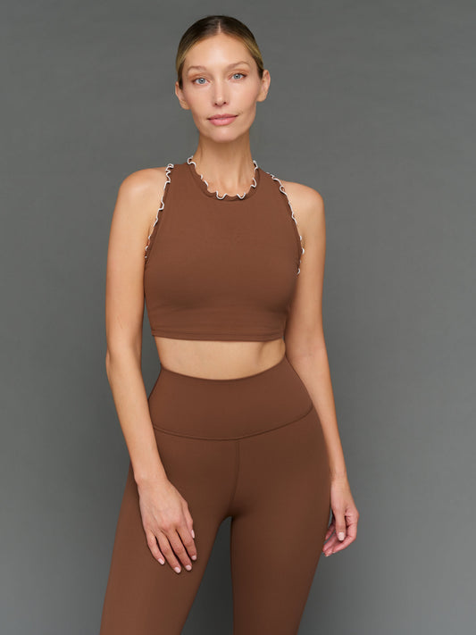 Carbon38 | Contrast Scallop Edge Bra in Melt - Carafe/White