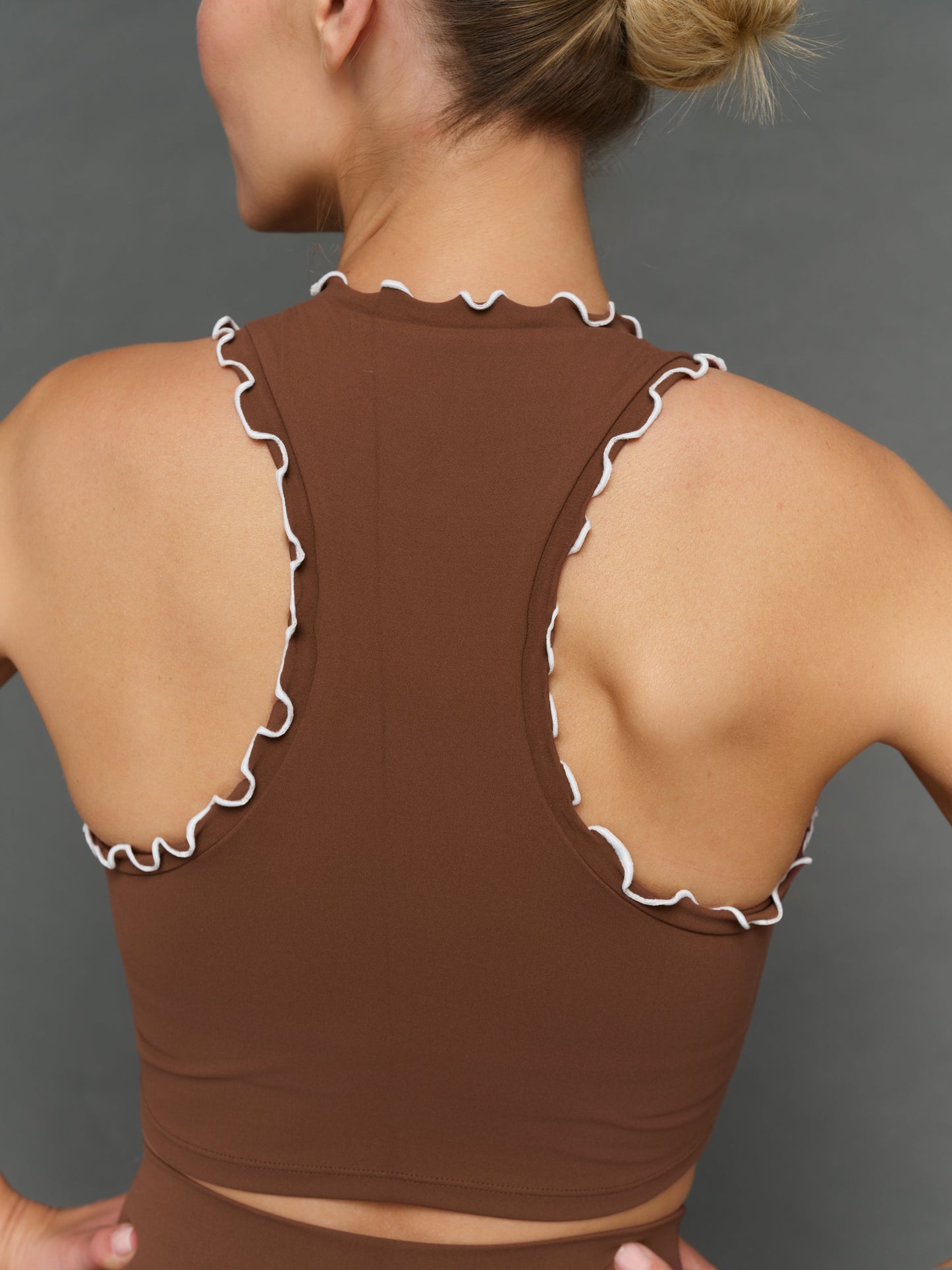Carbon38 | Contrast Scallop Edge Bra in Melt - Carafe/White