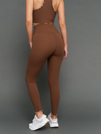 Carbon38 | Contrast Scallop Edge Legging in Melt - Carafe/White