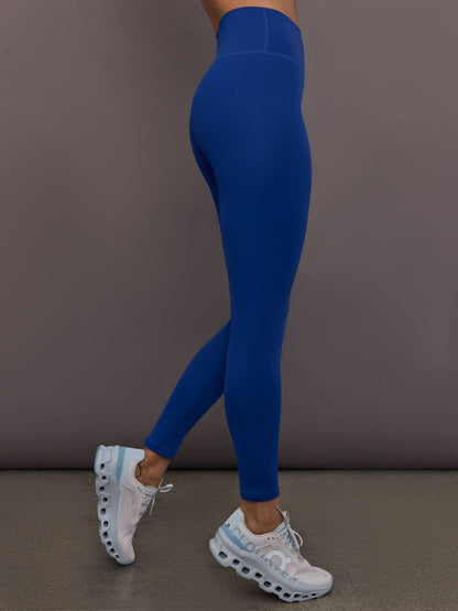 Carbon38 | High Rise Legging in Ribbed Melt - Cobalt