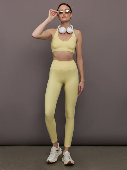 Carbon38 | V-Neck Cross Back Bralette in Ribbed Melt - Banana