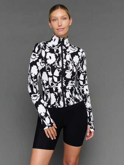 Carbon38 | Floral Full Zip Active Jacket in Melt - Floral Print