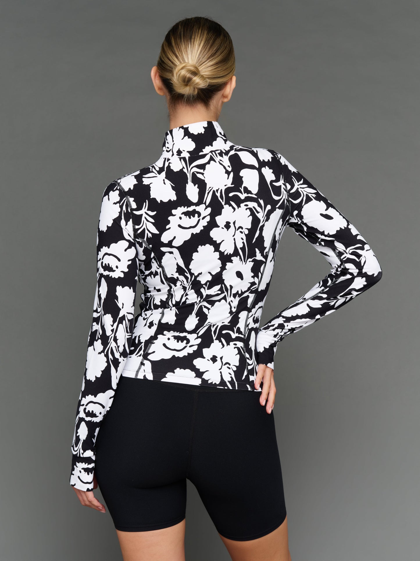 Carbon38 | Floral Full Zip Active Jacket in Melt - Floral Print