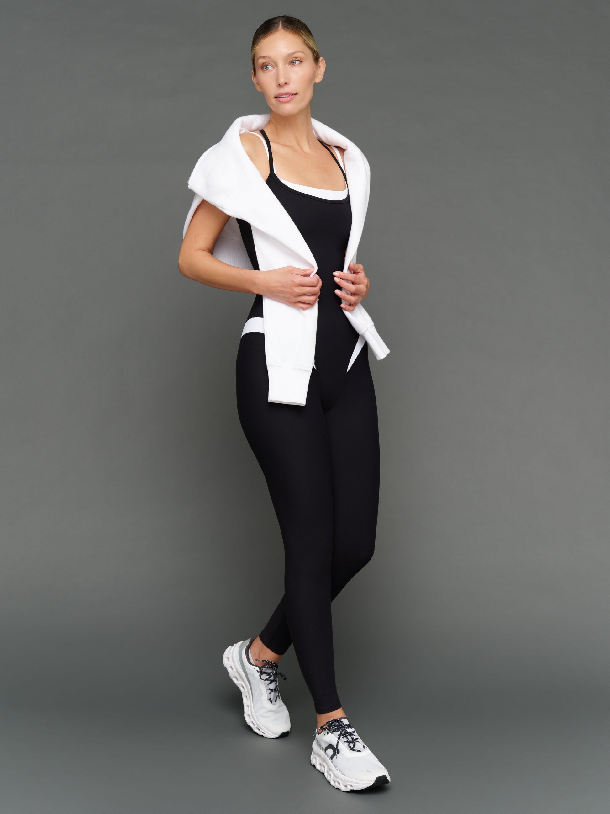 Carbon38 | Spliced Jumpsuit in Melt - Black/White