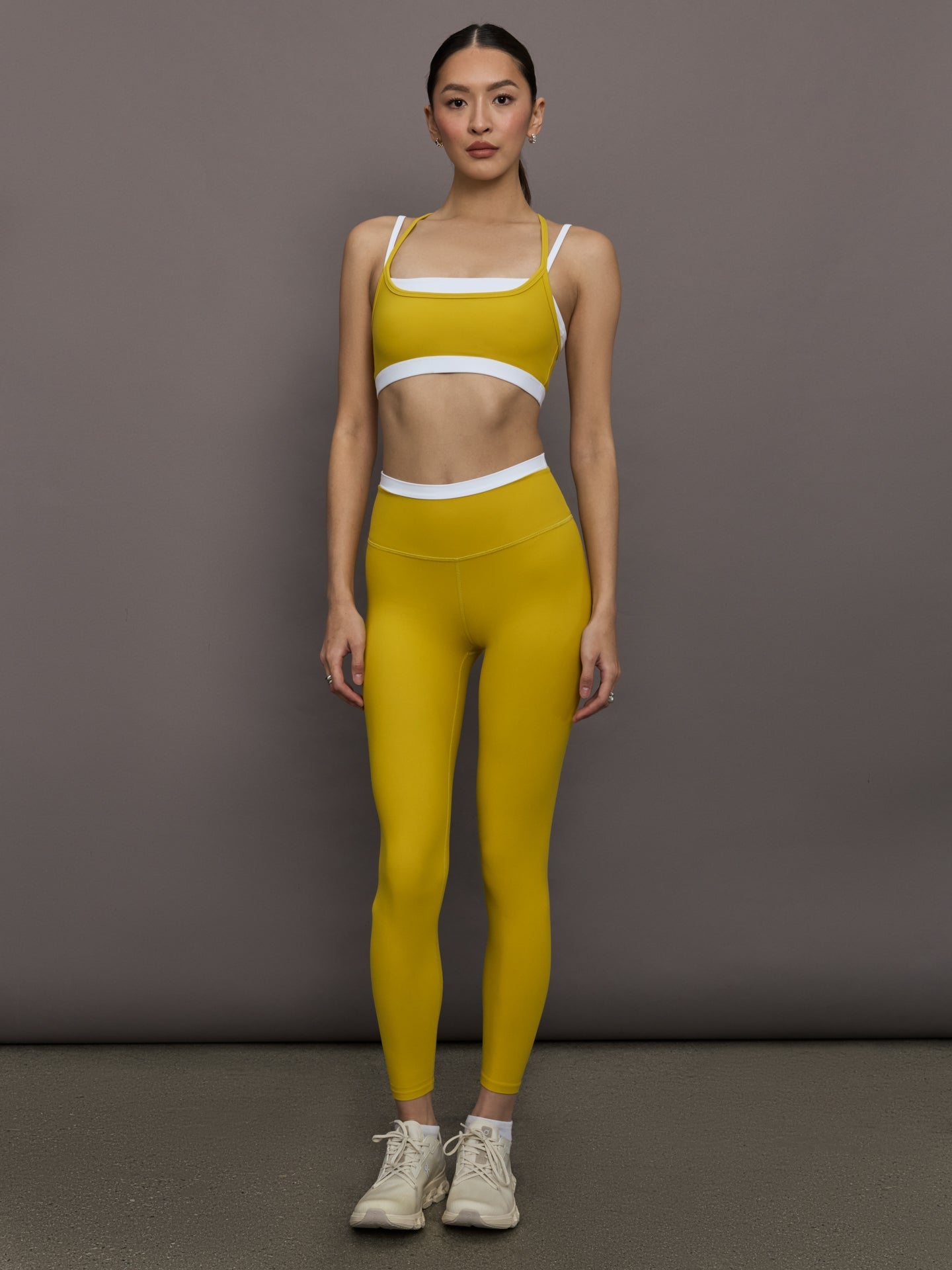 Carbon38 | Double Layered Contrast Bra in Melt - Mango Mint/ White