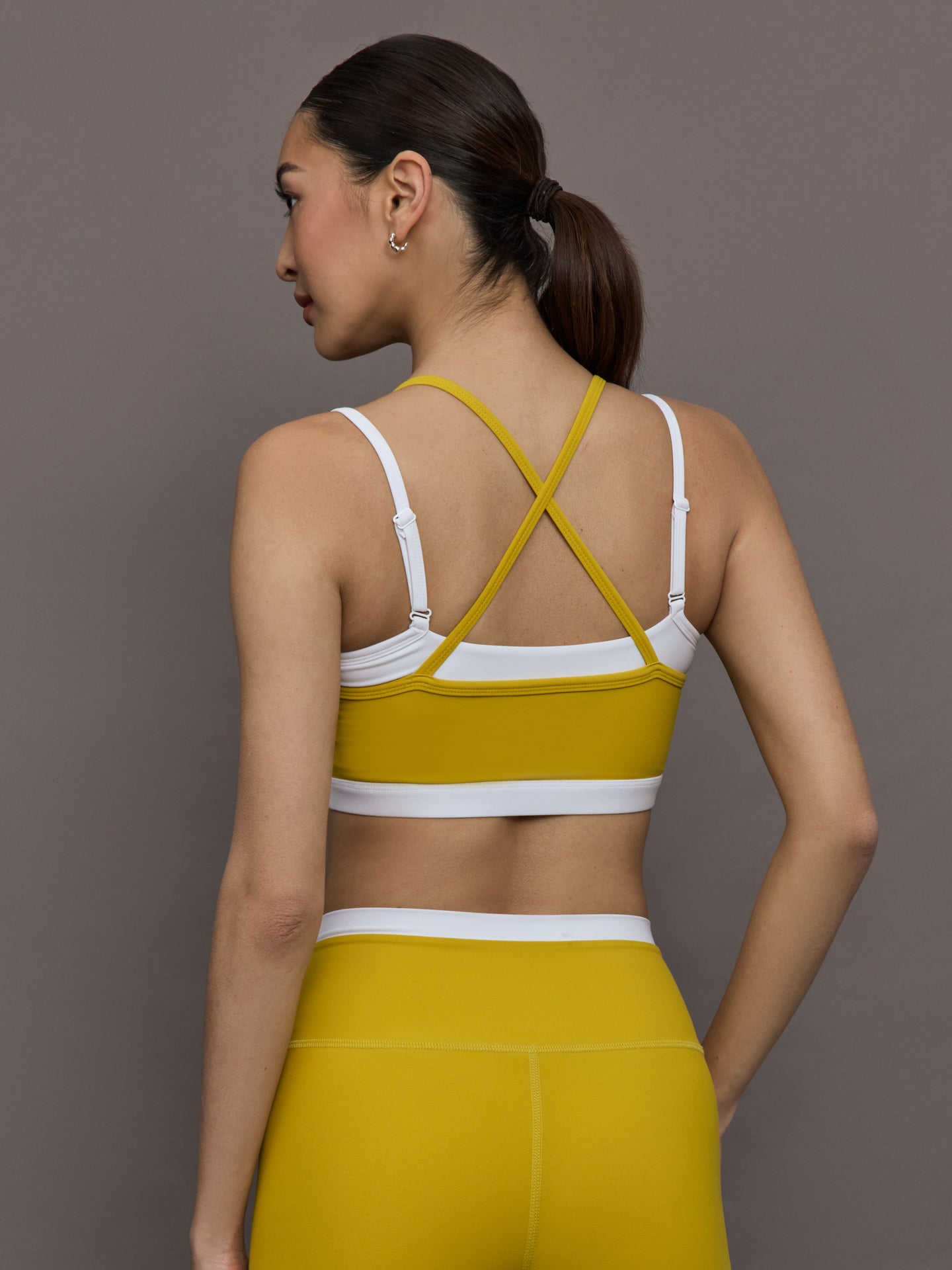 Carbon38 | Double Layered Contrast Bra in Melt - Mango Mint/ White