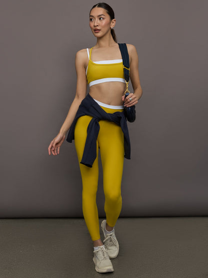 Carbon38 | Double Layered Contrast Bra in Melt - Mango Mint/ White