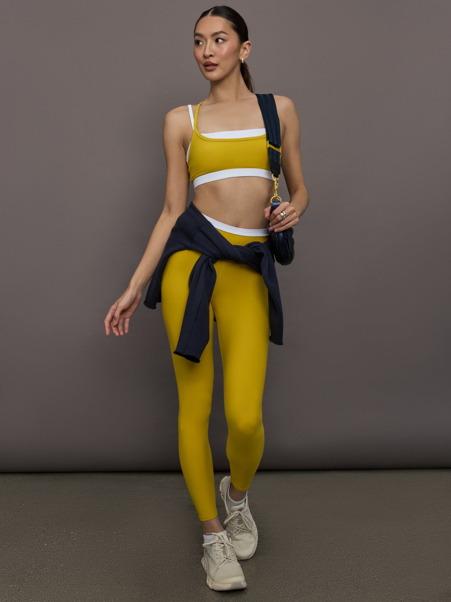 Carbon38 | Contrast Waistband Legging in Melt - Mango Mint/ White