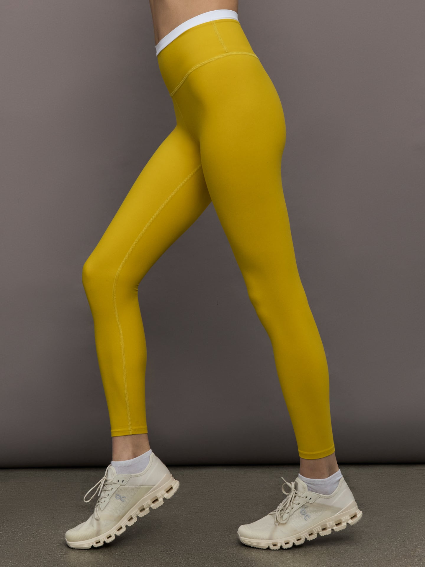 Carbon38 | Contrast Waistband Legging in Melt - Mango Mint/ White