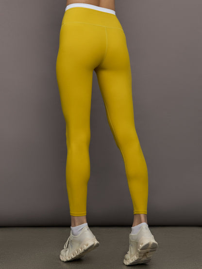 Carbon38 | Contrast Waistband Legging in Melt - Mango Mint/ White