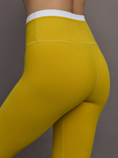 Carbon38 | Contrast Waistband Legging in Melt - Mango Mint/ White