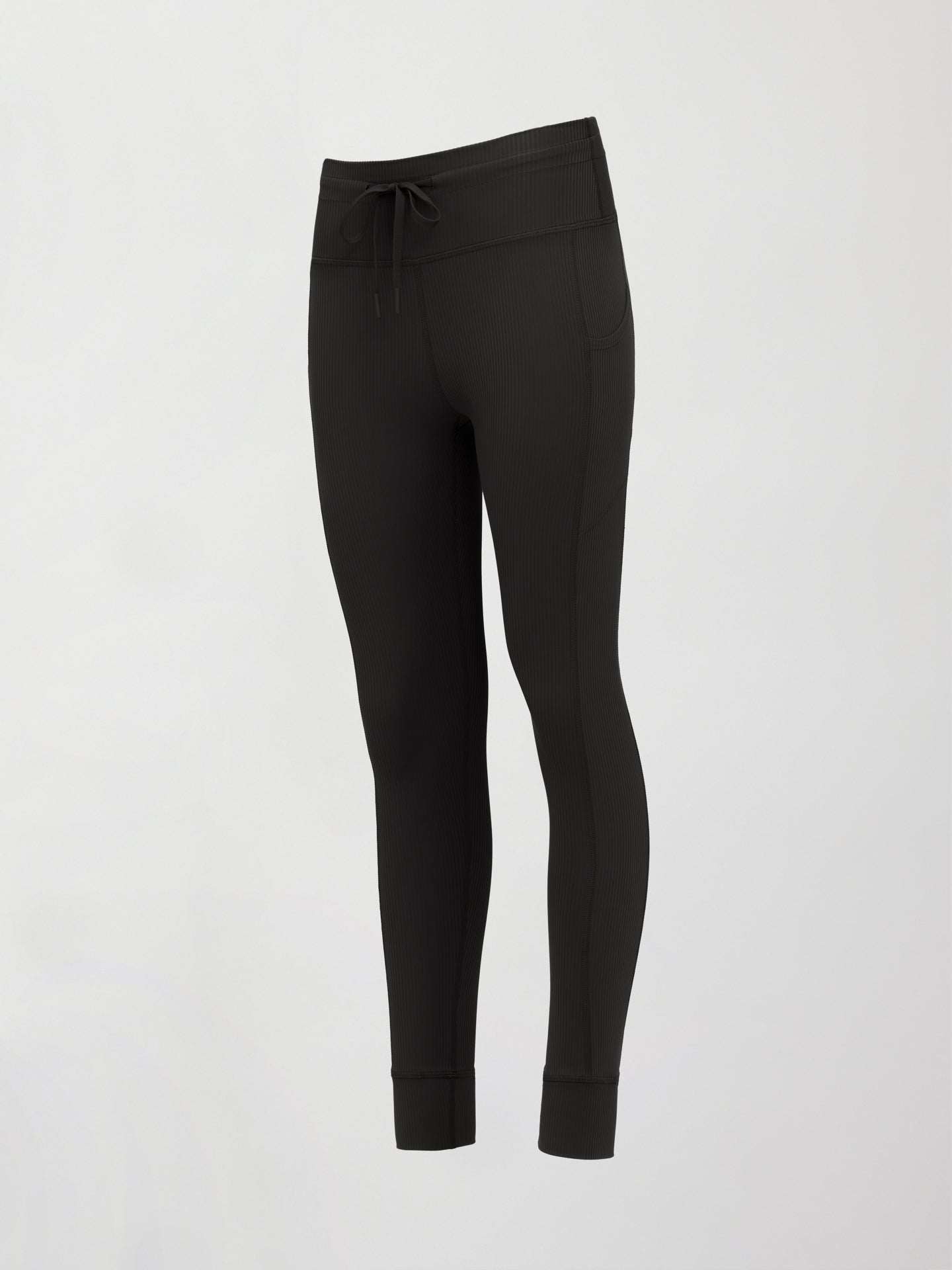 Carbon38 | High Rise Pocket Legging in Ribbed Melt - Black