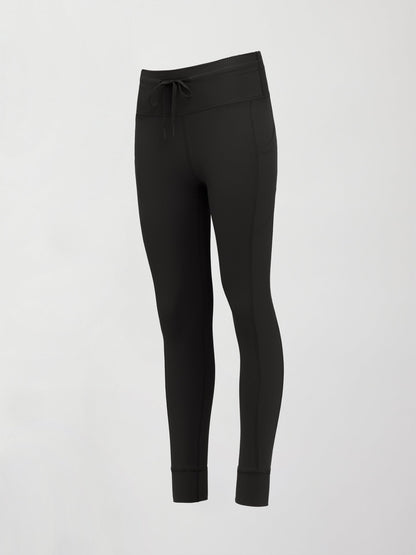 Carbon38 | High Rise Pocket Legging in Ribbed Melt - Black