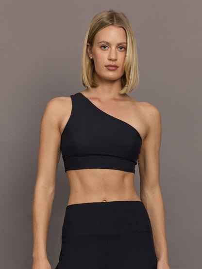 Carbon38 | One Shoulder Bra in Melt - Black