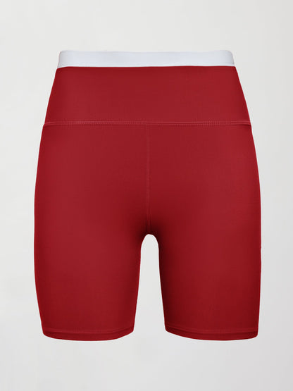 Carbon38 | Contrast Melt Biker Short - Cherry Red/White